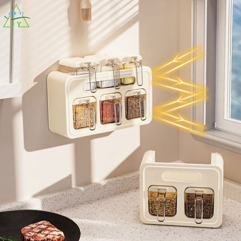 KS Seasoning box home kitchen high-end seasoning jar rack wall