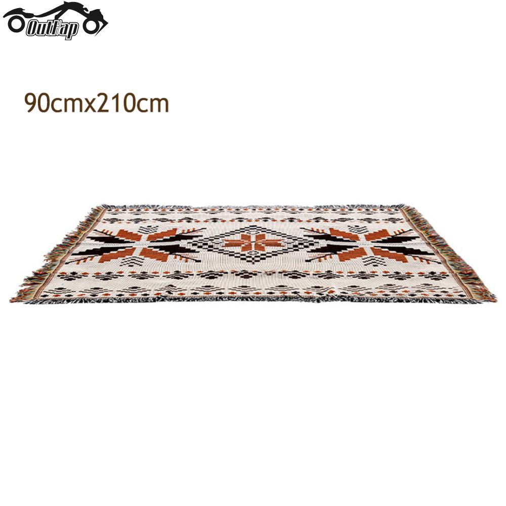 Dân Tộc Bô HEM ném sofa chăn di động Retro Lều cắm trại nệm với tua chống ẩm Polyester Thảm bông trang trí