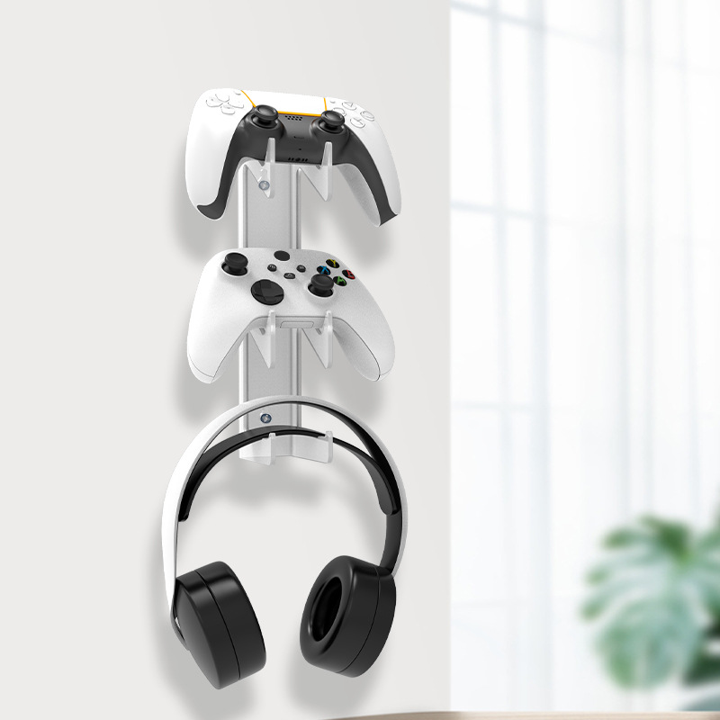 Tay cầm chơi game Chủ bệ đỡ tai nghe Phổ Bộ điều khiển kép Chủ Tai Nghe Và Bộ Điều Khiển Treo Tường Chủ miếng giữ Acrylic Lưu Trữ Gamepad đế tai nghe, Cho Xbox PS4 PS4 PS3 NS-PRO