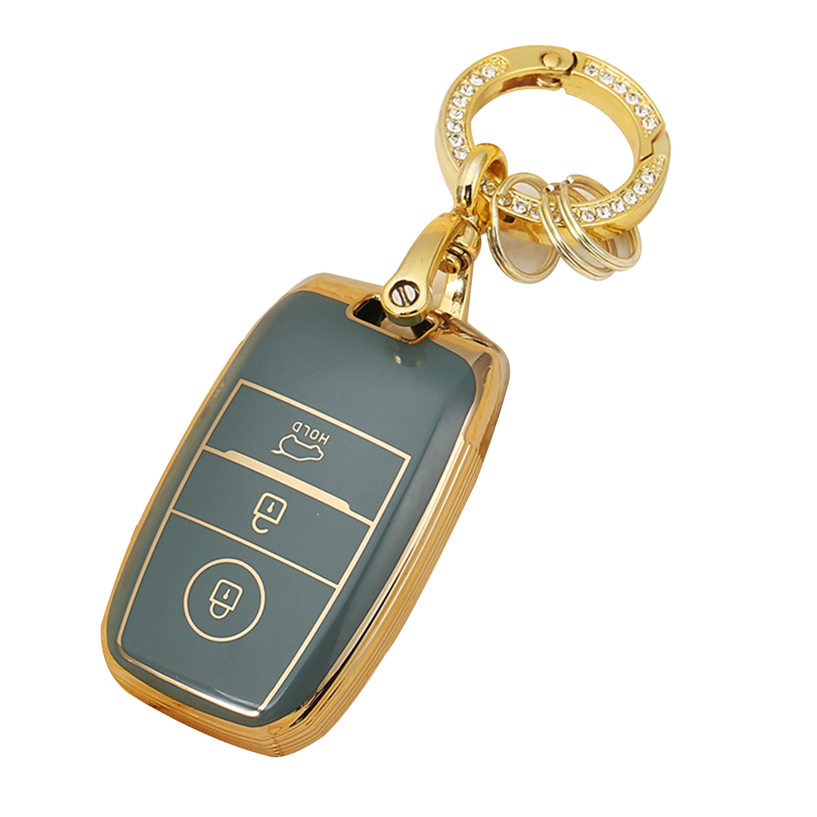  1797 Key Fob Cover for Kia Sedona Accessories Bling Keychain  Car Remote Case Protector Shell Cute Girly 6 Button White Gold TPU :  Automotive