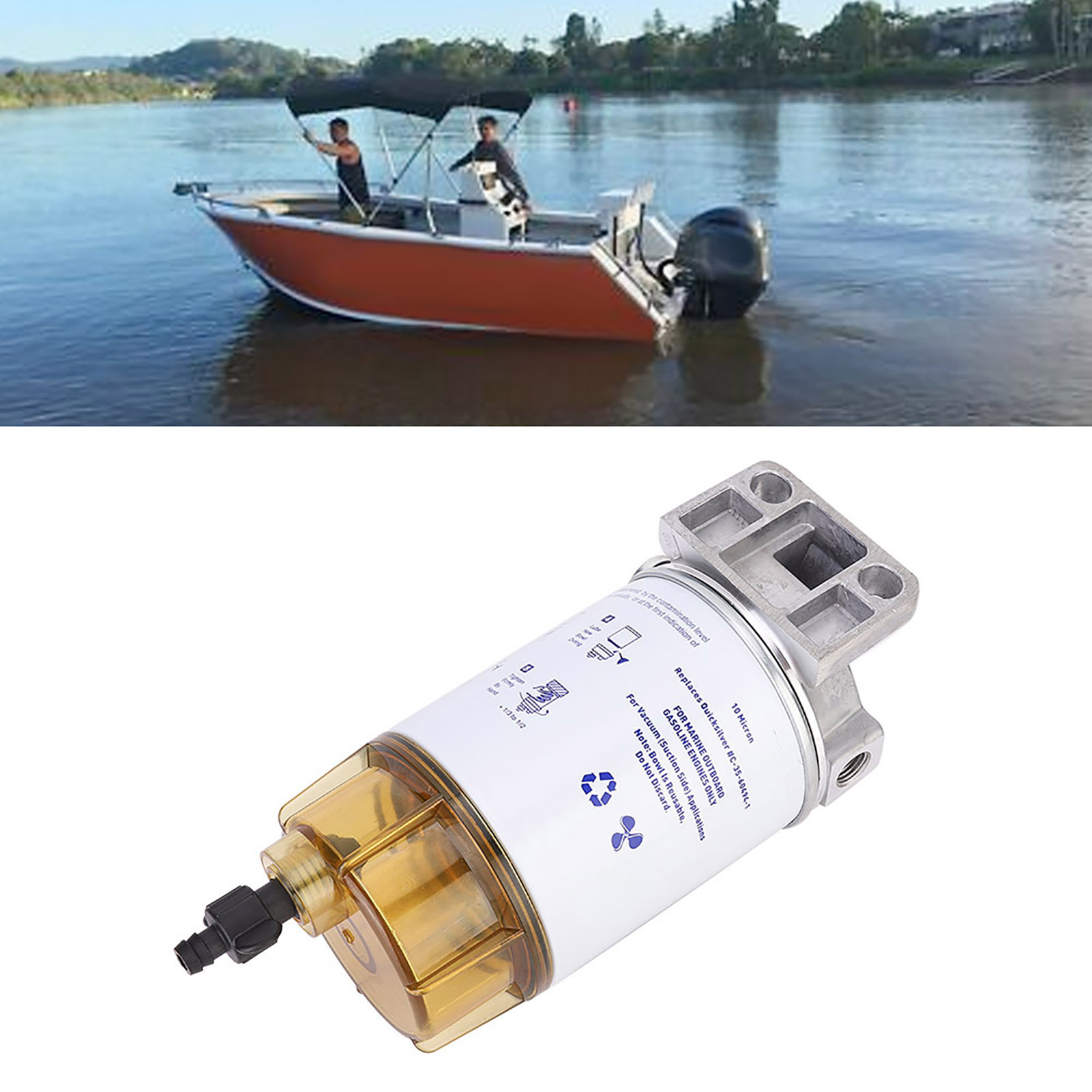 Thiết bị tách nước dầu nhiên liệu filte tái sử dụng nước dầu động cơ lọc phù hợp cho thủy ngân động cơ phía ngoài động cơ
