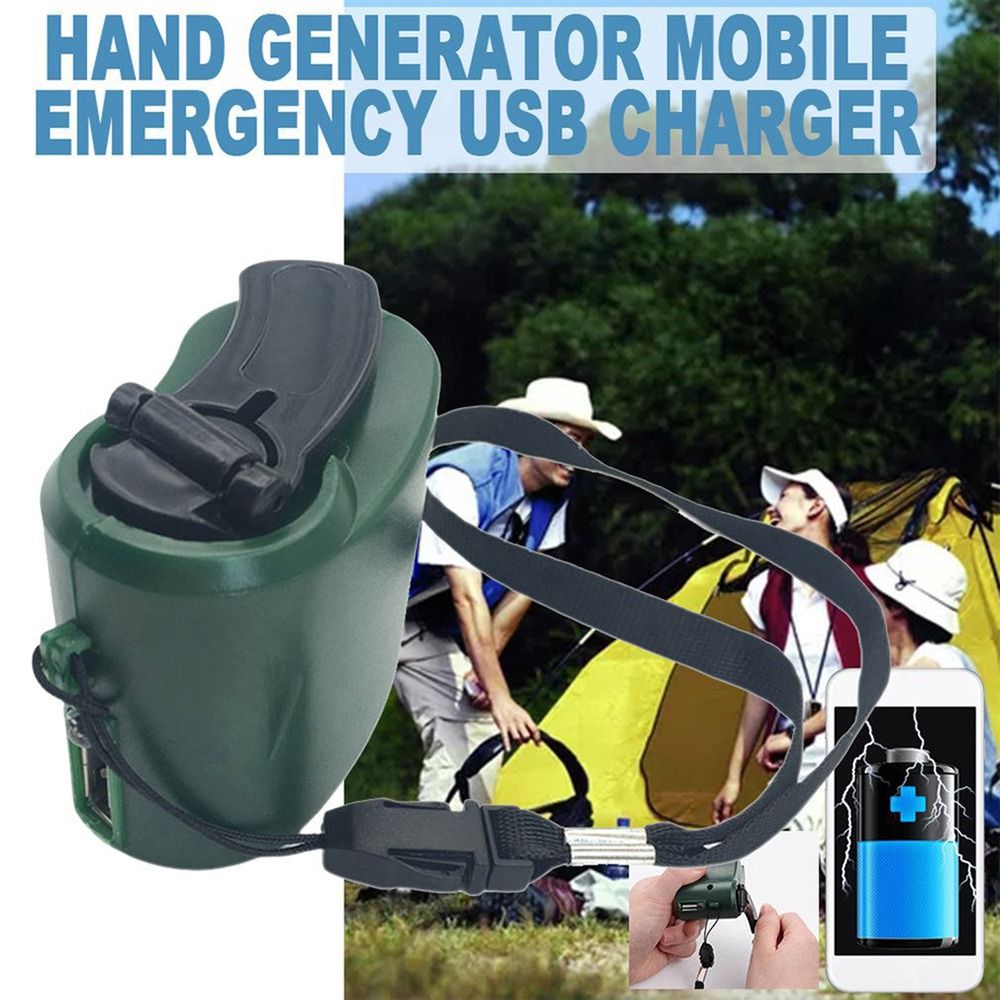 Camping Hand Crank Charger Manual Power Supply Flashlight Tools