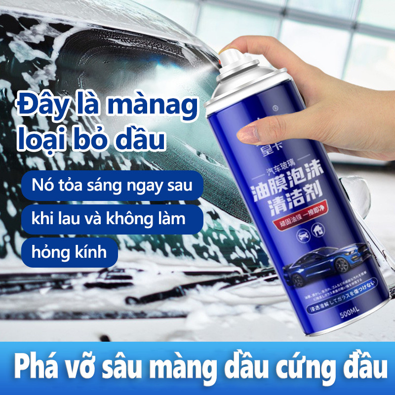 Chai Xịt Tẩy Ố Kính Xe Ô Tô - Tẩy Cặn Canxi 500ml, Làm Bóng Kính Xe, Phủ Nano Chống Bám Nước rửa kính ô tô kính ô tô