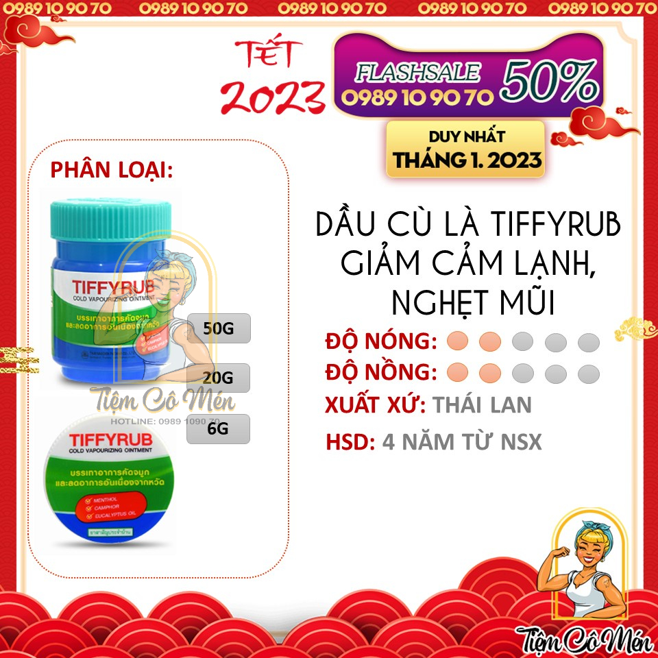Dầu cù là tiffy rub - dành cho trẻ em - chống cảm lạnh, nghẹt mũi, giúp ấm ngực - dầu thái lan nội địa