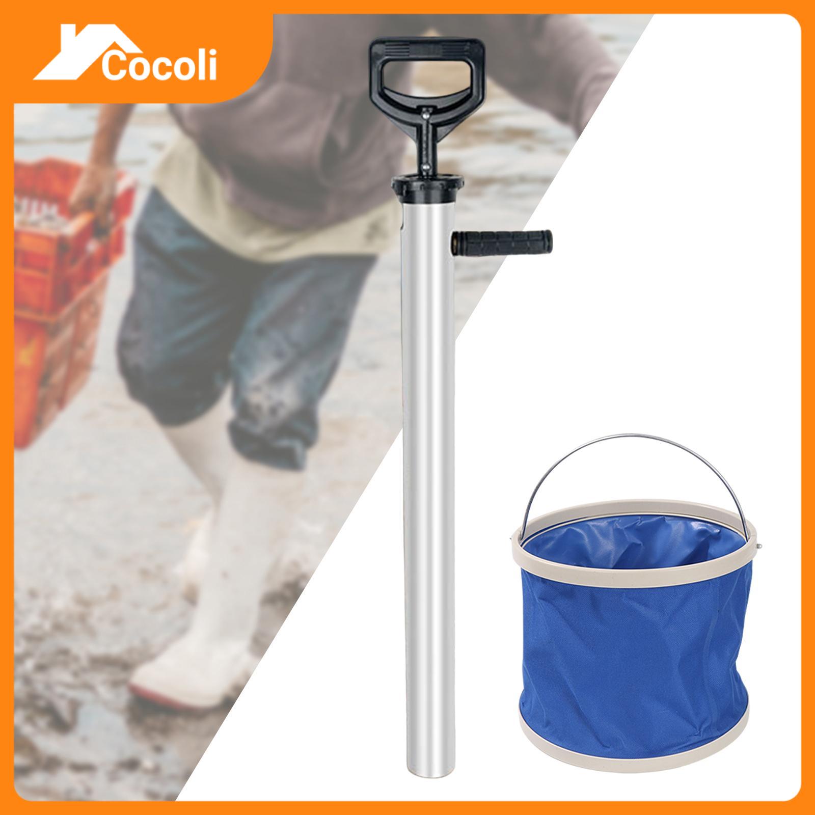 Cocoli Shrimp Pump Shrimp Extractor with Folding Bucket Beach Artifact Sea Sausages Pumping for Sea Intestine Fishing Accessories - 2