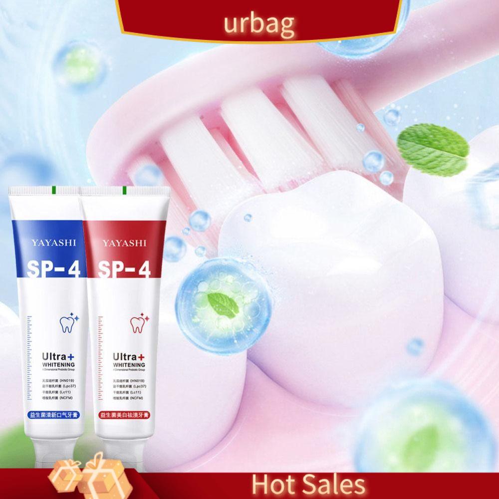 URBAG Mùi đặc biệt Loại bỏ mảng bám vết bẩn sâu Sửa chữa màu vàng Làm Trắng Răng Làm sáng da Hơi thở tươi mát SP-4 Kem đánh răng Probiotic