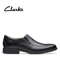 Clarks Mens Whiddon Step Slip On Shoes Black Leather - Wide Fit