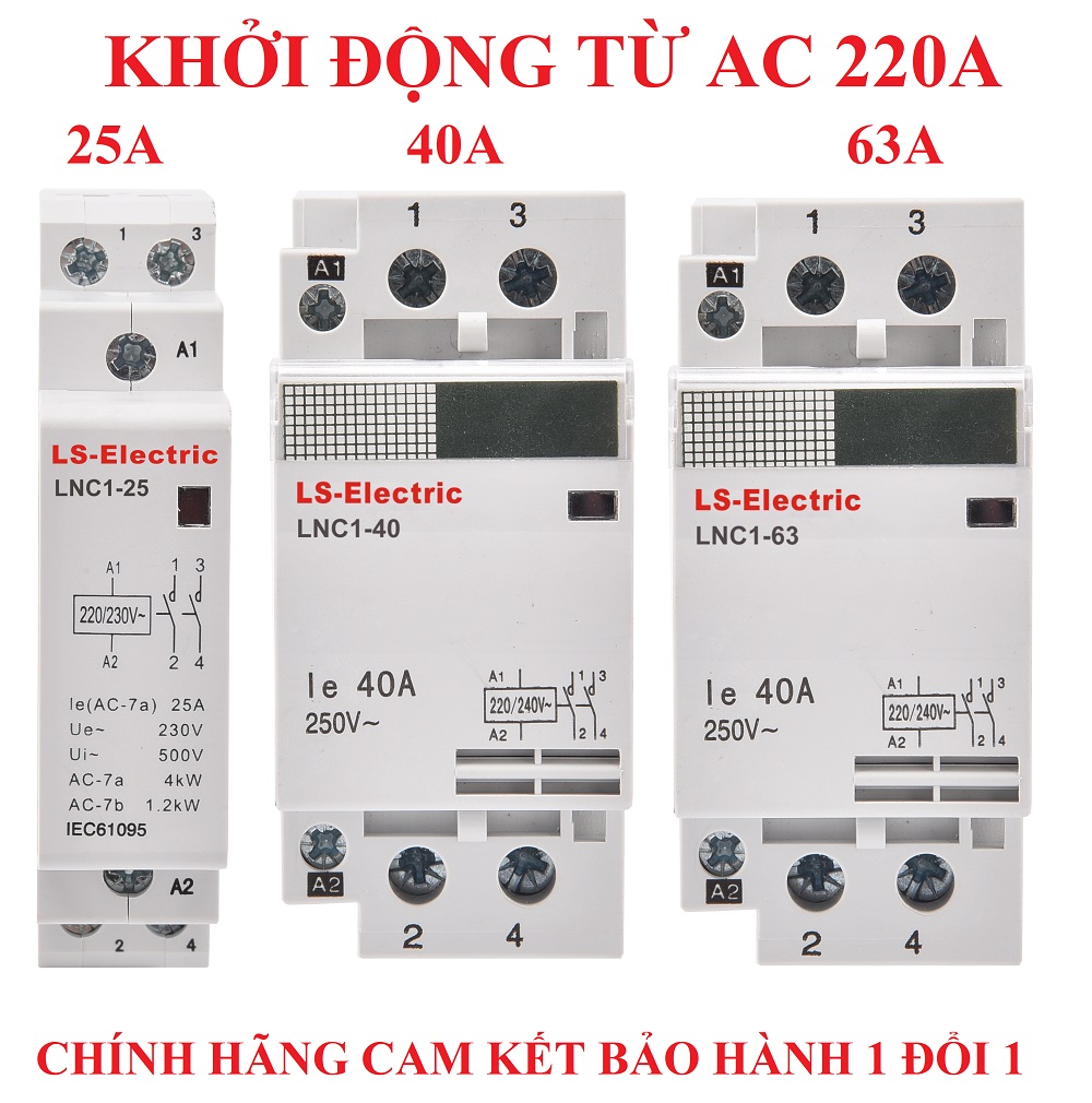 Khởi động từ 1 pha LS-Electric AC 220V 25A 40A 63A Hàng chất lượng độ bền cao khởi động từ 220v contactor