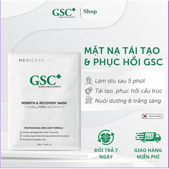 Mặt nạ tế bào gốc tái tạo, phục hồi GSC+ Hàn Quốc Rebirth Recovery Mask.