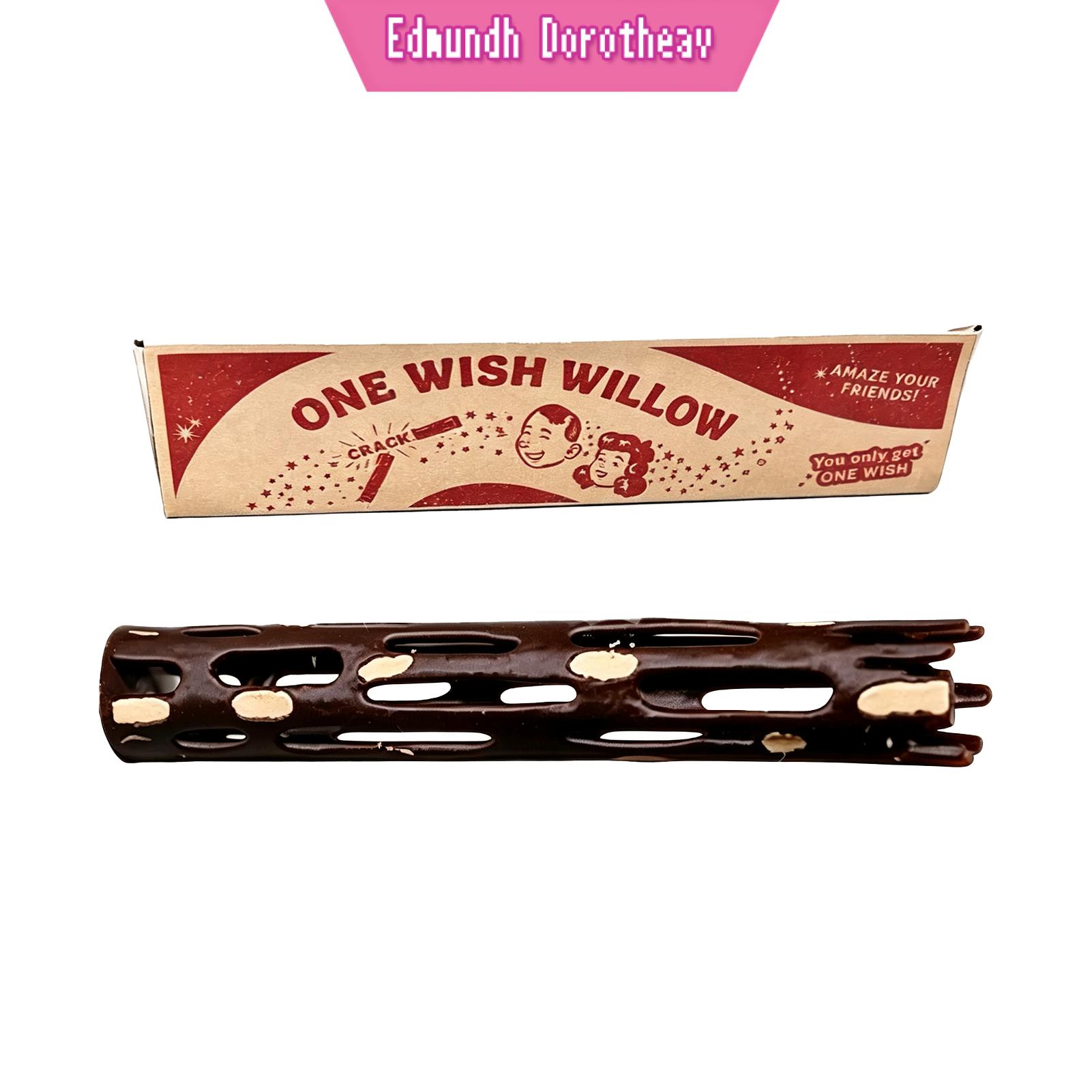 Edmundh Wishing Willow Branch for Rituals Commemorative Tokens for Weddings One Wish Willow Stick with Box – 3d Printed Breakable Luck Charm Spiritual Healing Snap Stick Romantic Wedding Gift for Good