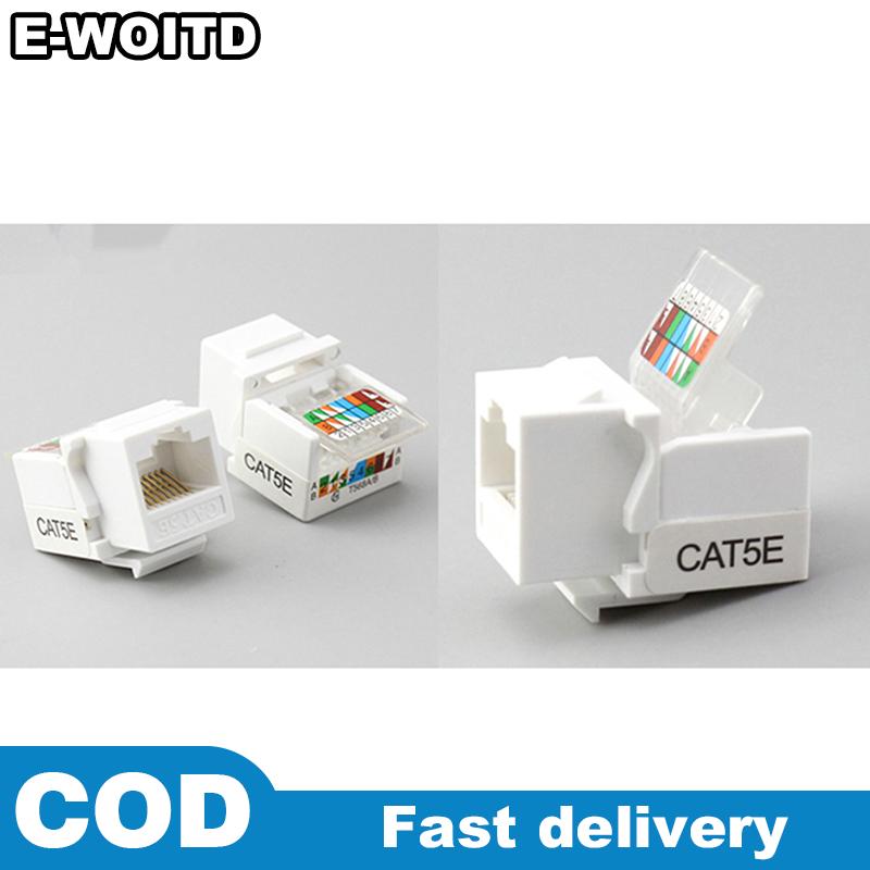E-WOITD 10 chiếc đầu nối phích cắm tường Mô đun Keystone jackclip mạng Ethernet cat5e RJ45
