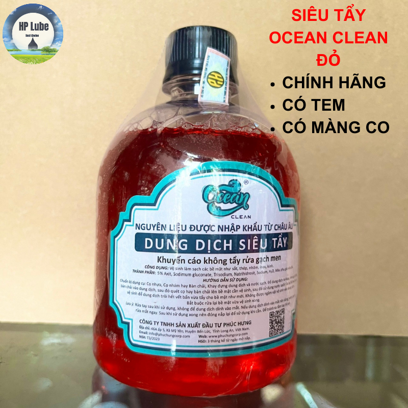 [Chính Hãng-Có Tem] Siêu Tẩy Ocean Clean Đỏ 500ML, Nước Rửa Xe Không Chạm, Tẩy Lóc Máy, Chi Tiết Máy, Tẩy Đa Năng Xe Máy,..Tặng Kèm Vòi Xịt- Cam kết chính hãng