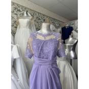 #📣📦 Lavander Laced Chiffon Long Gown