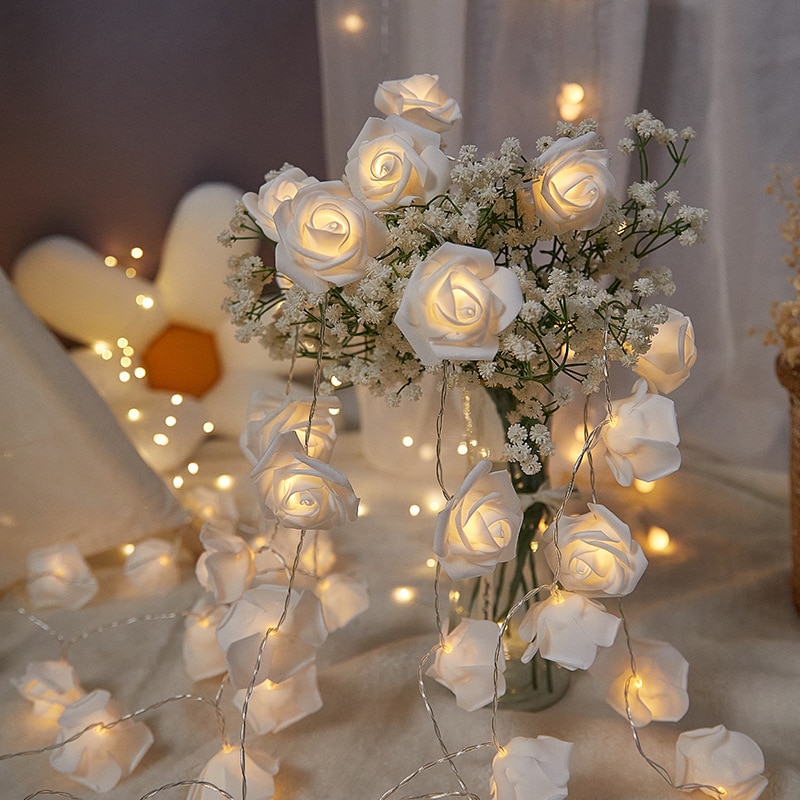 LED Rose Lighting Strings Room Decoration Colorful Light String Light Proposal Atmosphere Light Birthday Party Wedding Valentines Day Decoration
