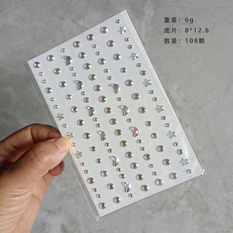Stiker berlian bintang biru / stiker berlian gadis / riasan wajah buat pesta