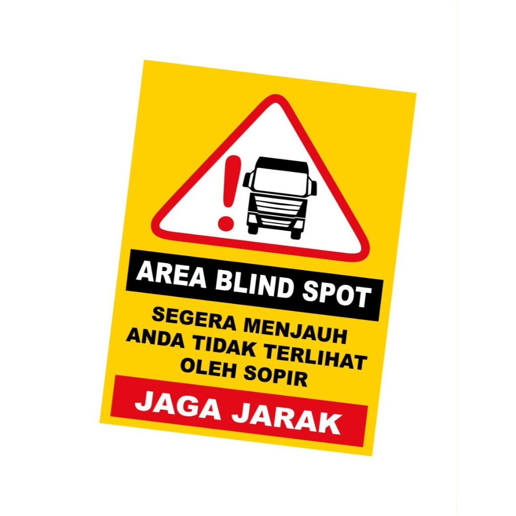 STICKER BLIND SPOT PADA BAK/BOX TRUK BARANG UK. 23 X 30 CM Harga 18,700 rupiah*Gratis Ongkir