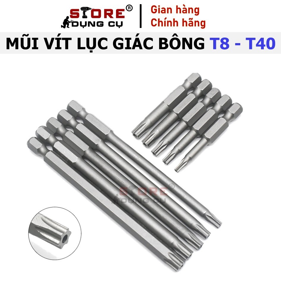   BÁN LẺ  Mũi vít bắn lục giác bông thép S2 cao cấp NAK-180 Japan Standard Đầu vít lục giác bông 65-100mm mũi hoa thị 