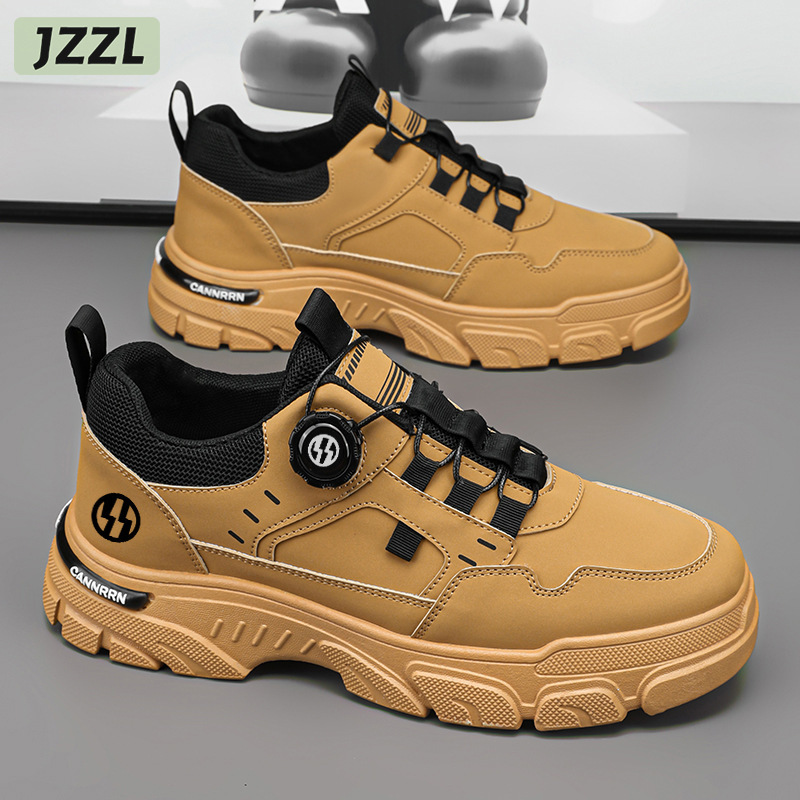  JZZL Giày nam thoáng khí mới giày gia công Máy nam đa năng xu hướng bốt Martin Nam Thường Ngày đế bánh mì đệm giày 