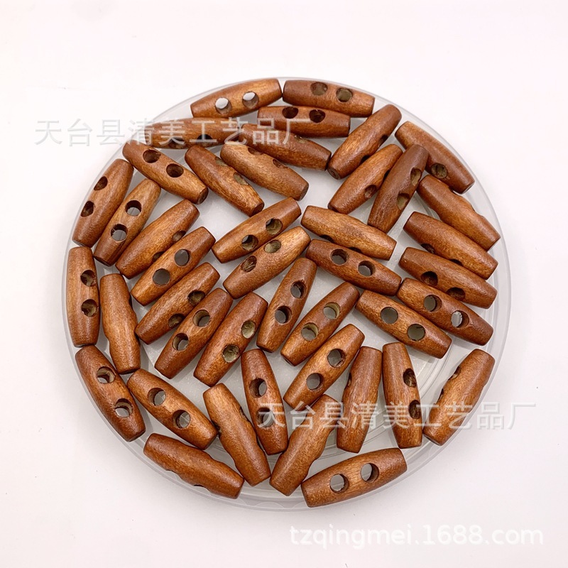 Nút gỗ - khuy gỗ trụ dài - 2 màu - nâu , đen- handmade
