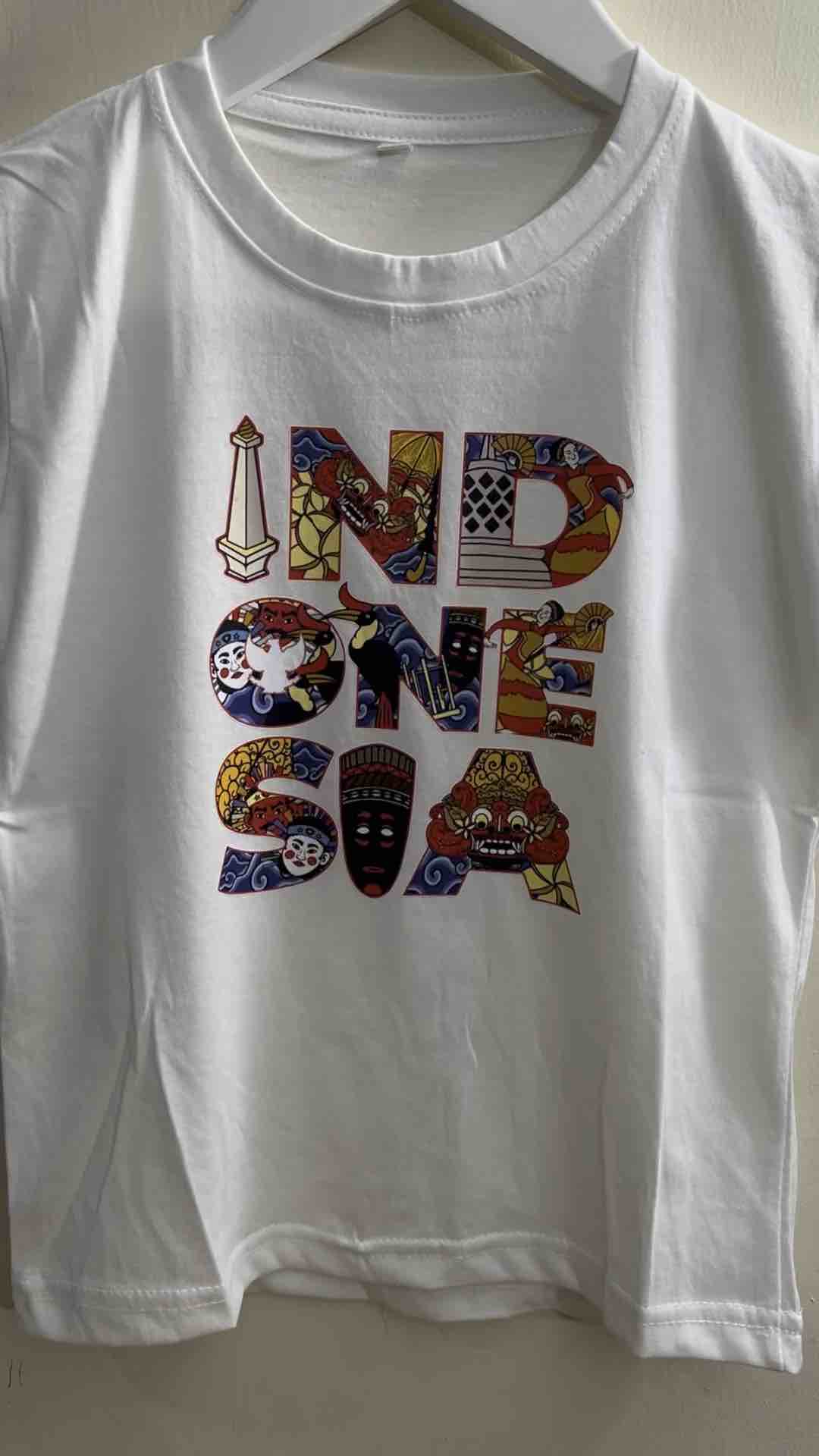 Tshirt kids kaos oblong sablon gambar TULISAN INDONESIA anak cewek cowok usia 1-12tahun