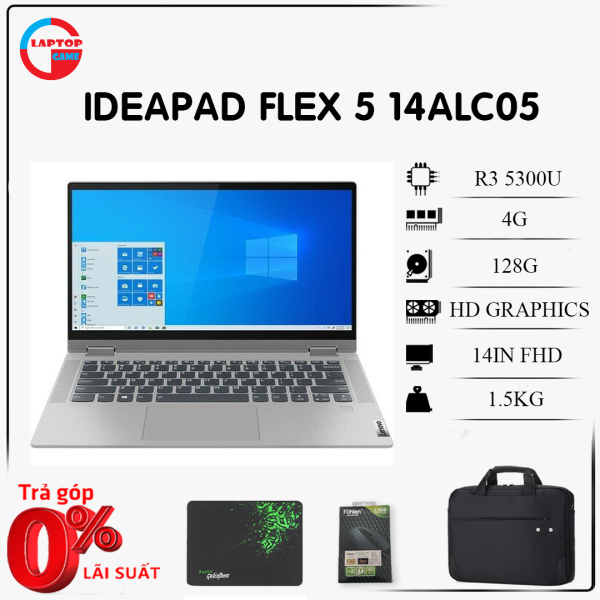[Mới 100% Cảm ứng 2in1] Lenovo Ideapad Flex 5 14ALC05 Ryzen 3-5300U, 4GB, 128GB, Radeon Graphics, 14.0 FHD IPS Touch
