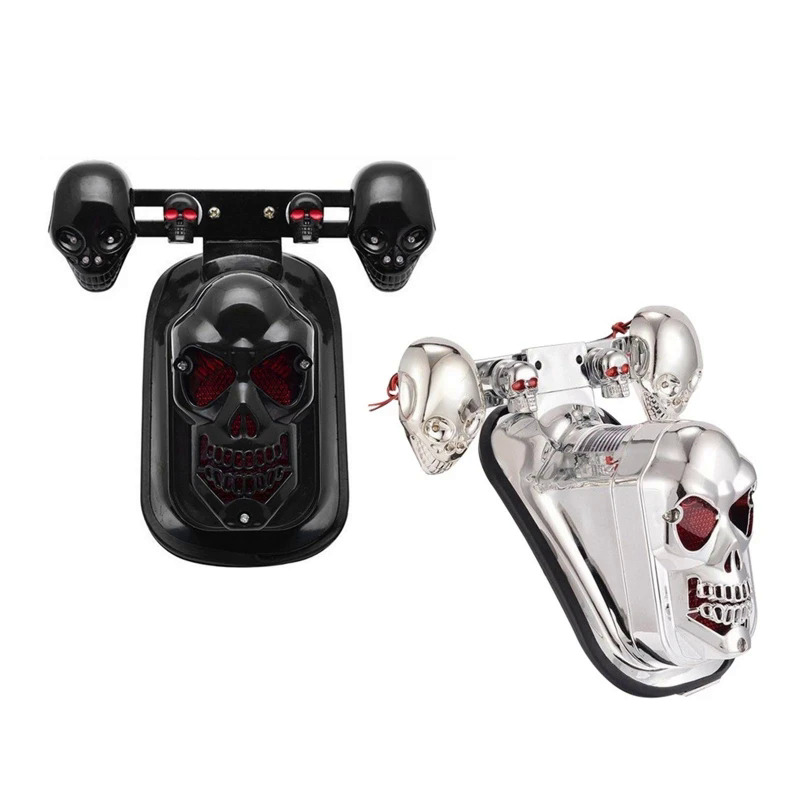 Skull xe máy đuôi phanh dừng ánh sáng LED bật đèn tín hiệu cho DC 12V lx0e