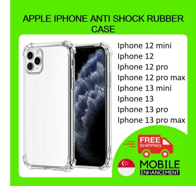 Apple Iphone 5 6/6s 6+/6s+ 7/8 7+/8+ X/Xs XR Xs Max iphone 13 11 Pro 11 Pro Max SE 2020 12 Mini 12 Pro 6.1 12 Pro Max 13 PRO MAX Anti Shock Rubber Case - Transparent Tough Slim For Mobile Phone - READY STOCK