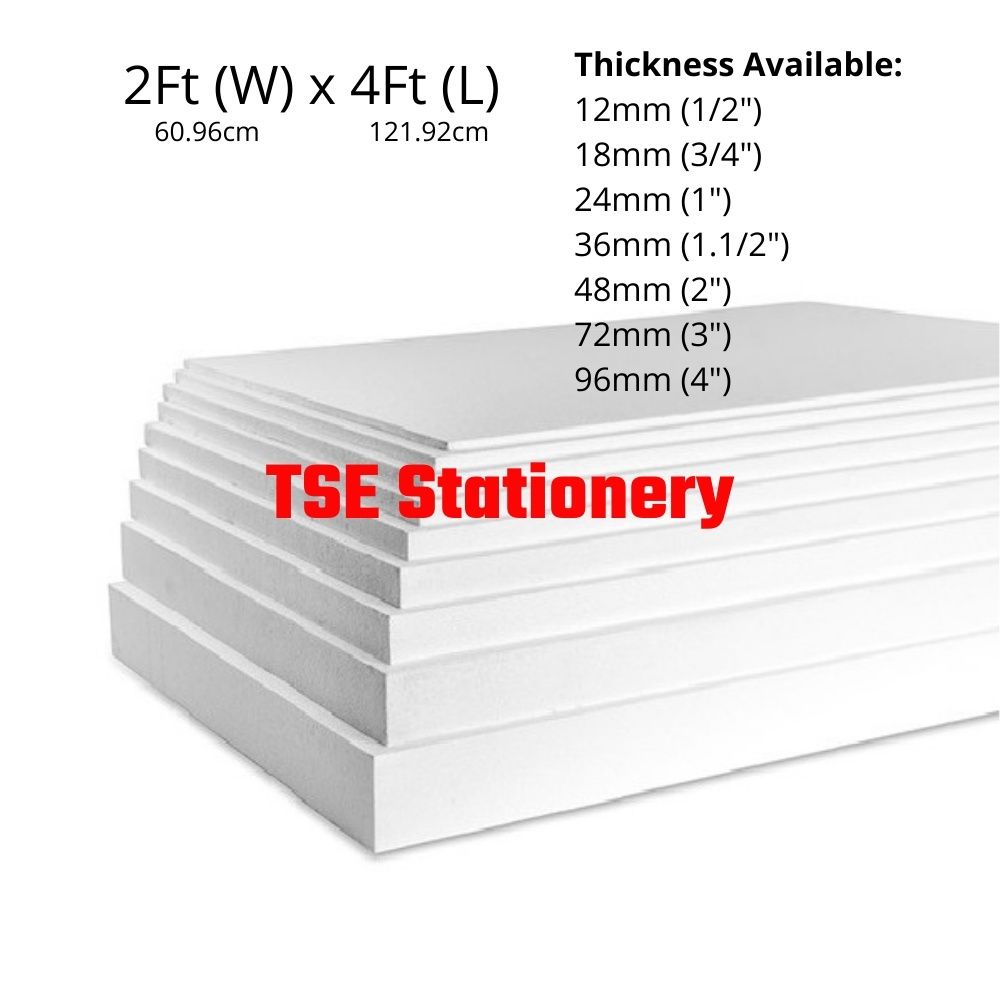 1PCS Rectangle Shape White Foam Board Polystyrene Polyfoam Kabus Putih Polyform