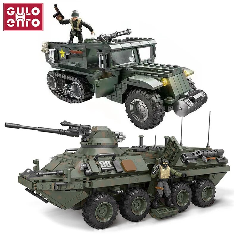 Compatible with LEGO Quân đội Mỹ Stryker xe Đức sd.kfz.250 nửa bánh xích xe bọc thép thiết lập khối 