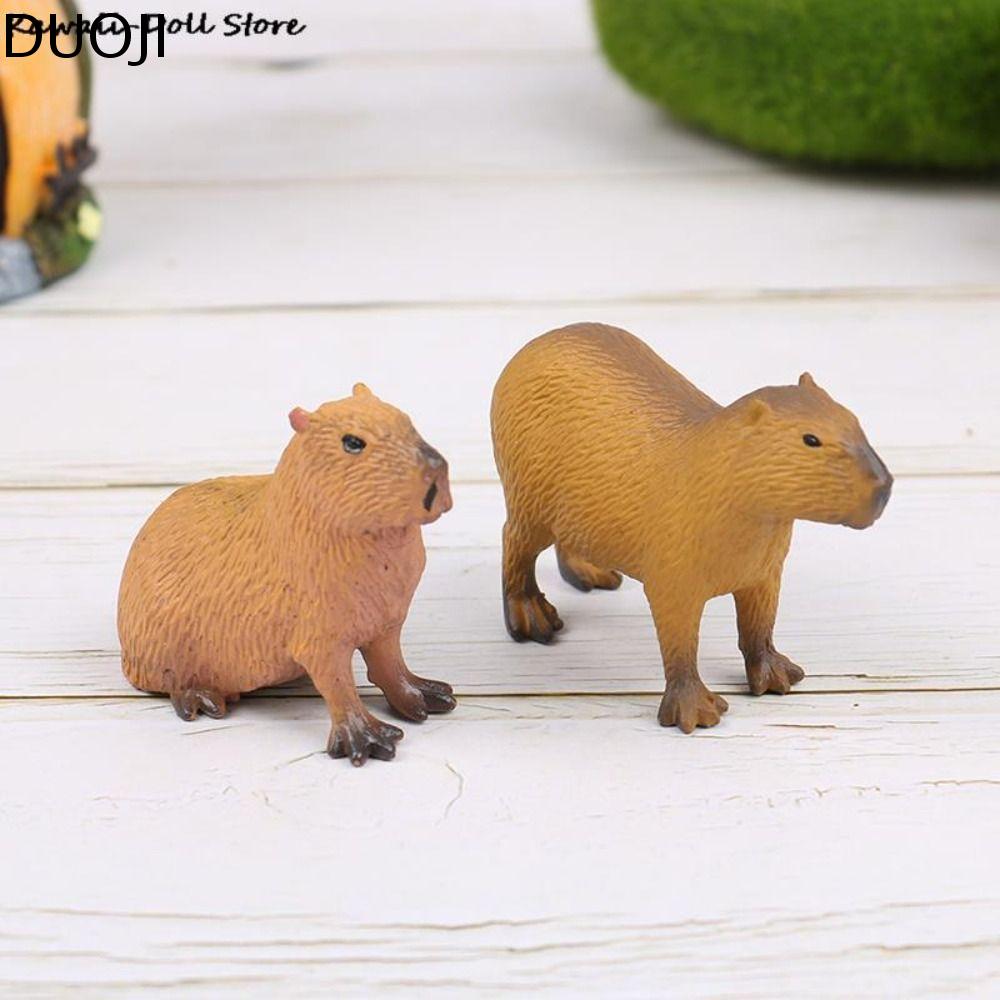 DUOJI 1 cái Quà Tặng Tượng động vật Bức tượng Mô hình cá nóc Đồ trang trí capybara Đồ chơi mô hình c