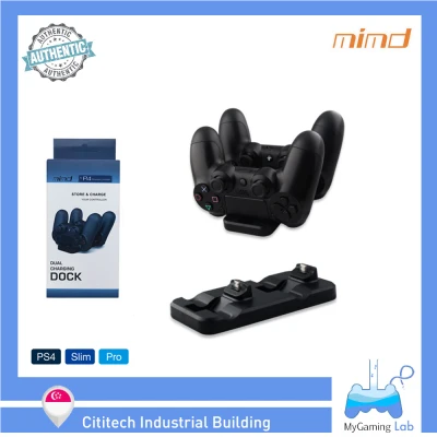 [SG Wholesaler] Mimd PS4/ Slim/ Pro Controller Dual Charging Dock / Gamepad Vertical Charger Stand Holder for Playstation 4