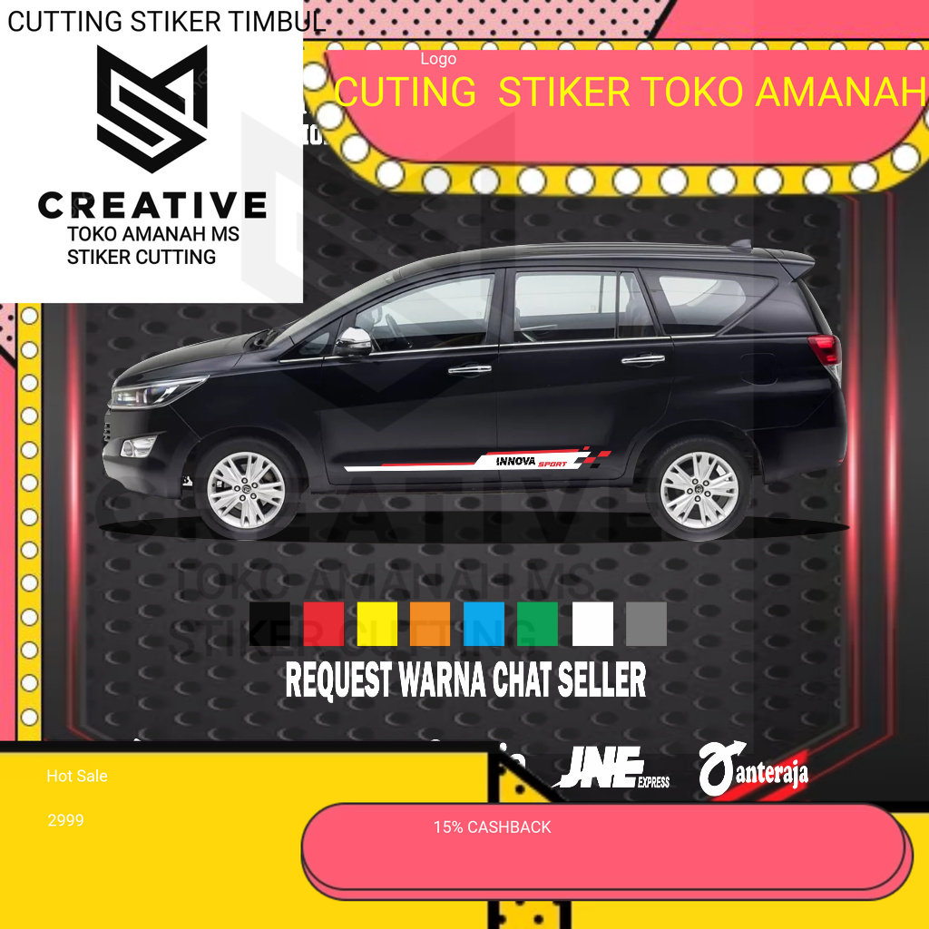 Termurah CUTTING sticker mobil toyota innova sticker lis mobil toyota innova sticker motif variasi body mobil keren Harga 53,100 rupiah*Gratis Ongkir