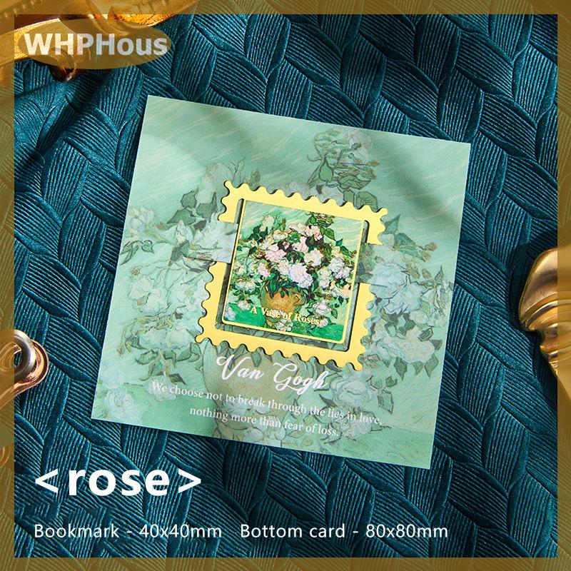 WHPHous Vintage Van Gogh sơn vàng kim loại Bookmark Vuông Lượn sóng biên giới hình dạng bookmark cho các nhà văn giáo viên bạn bè cuốn sách những người yêu thích Quà Tặng