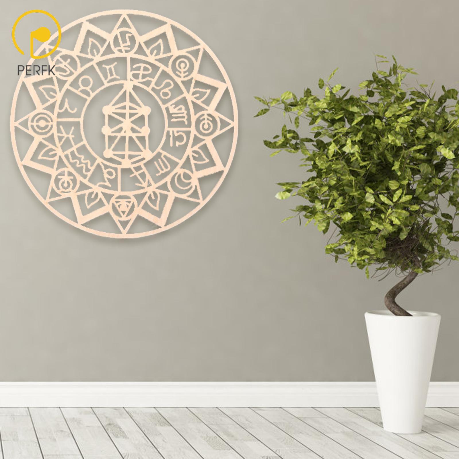 Perfk 12" Sacred Geometry Wall Art Set Wooden Wall Decoration Housewarming Gift Collectibles Home Decor for Office Bedroom Bathroom ราคา 138 บาท*ส่งฟรี