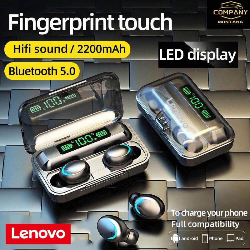 【COD】Lenovo F9-5C Wireless Headset - Bluetooth 5.3 - With Power Bank Function - Original