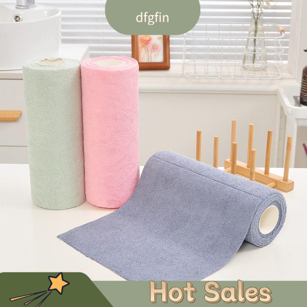DFGFIN 20PCS/Roll Tái sử dụng Khăn vi sợi Thay thế Thấm hút Giẻ lau đĩa dầu chống dính  Khăn lau nhà Khăn lau bát đĩa nhà bếp