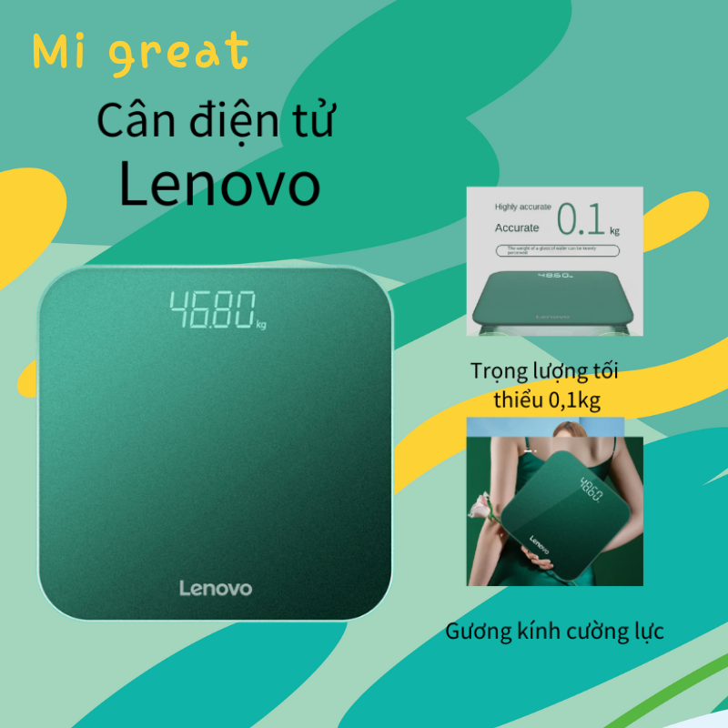Cân điện tử Lenovo - cân hiển thị chính xác, kiểm tra thông số sức khỏe