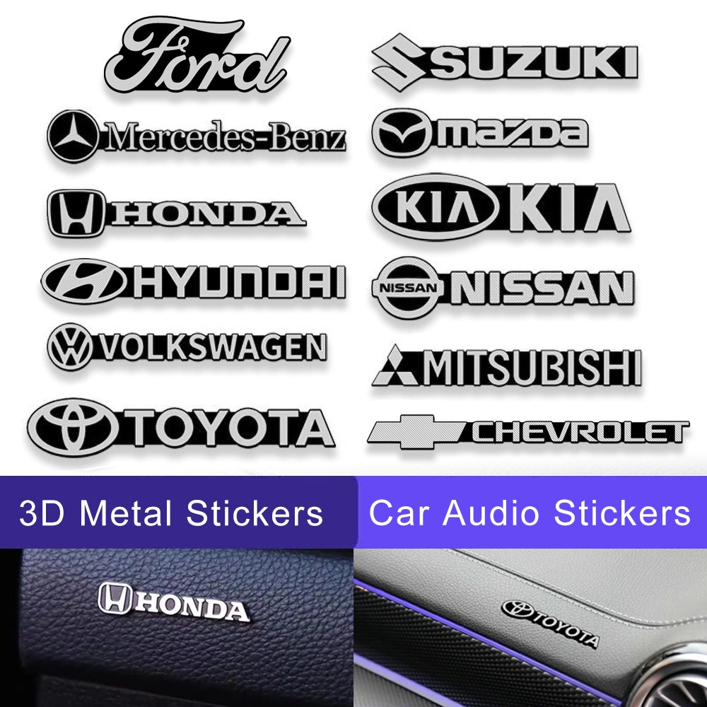 Metal Logo, 3D Sticker, Protective Tape, Car Decoration, Electric Car, Automobile, Speaker, Mitsubishi, Bmw, Audio, Honda, Nissan, Toyota, Checrolet, Amg, Mazda ราคา 28 บาท*ส่งฟรี