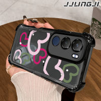 JJLINGJI Casing Hp untuk VIVO Y19s Y29 5G Y19 Y5s Case Casing pola Cinta warna-warni Softcase Silikon Kasing HP empat sudut Kesing Anti Drop Cesing