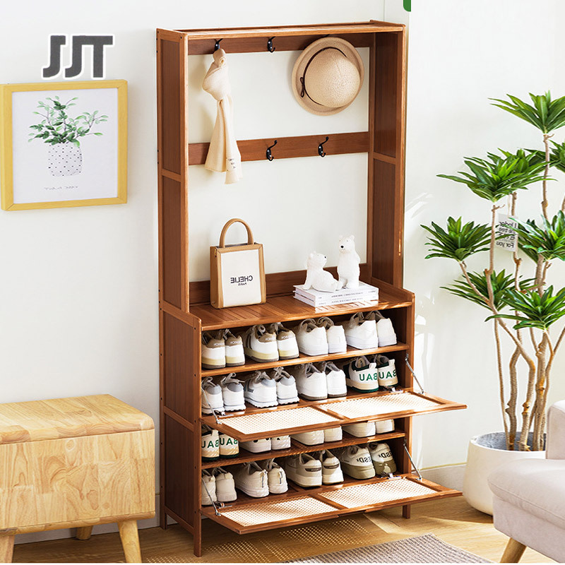 shoe rack Real bamboo material Multi-layer shoe cabinet Split-door shoe cabinet shoe rack shoe rack shoe cabinet wooden shelf wooden shoe rack shoe storage rack bamboo shoe cabinet solid wood shoe cabinet large capacity shoe cabinet solid bamboo solid woo ราคา 2,191 บาท*ส่งฟรี