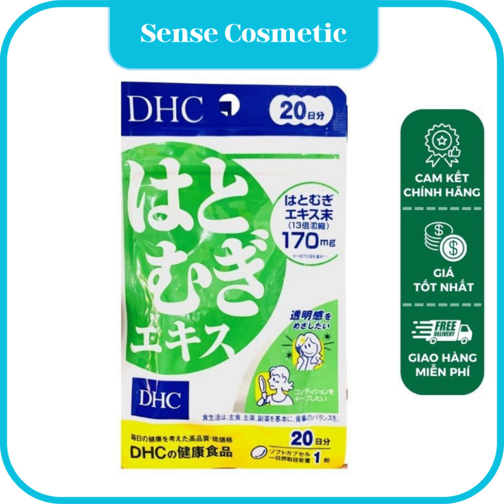 [Mua 1 Tặng 1] - Viên Uống Trắng Sáng Da DHC Nhật Bản Adlay Extract 20 ngày (Túi 20 Viên)