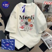 【พร้อมส่ง】🔥NASA ใส่ได้ทั้งชายหญิง เสื้อ ผ้าฝ้ายแท้100% ทรงโอเวอร์ไซส์ แขนสั้น คอกลม🌼ลายดอกเดซี่ เสื้อยืดYG1296