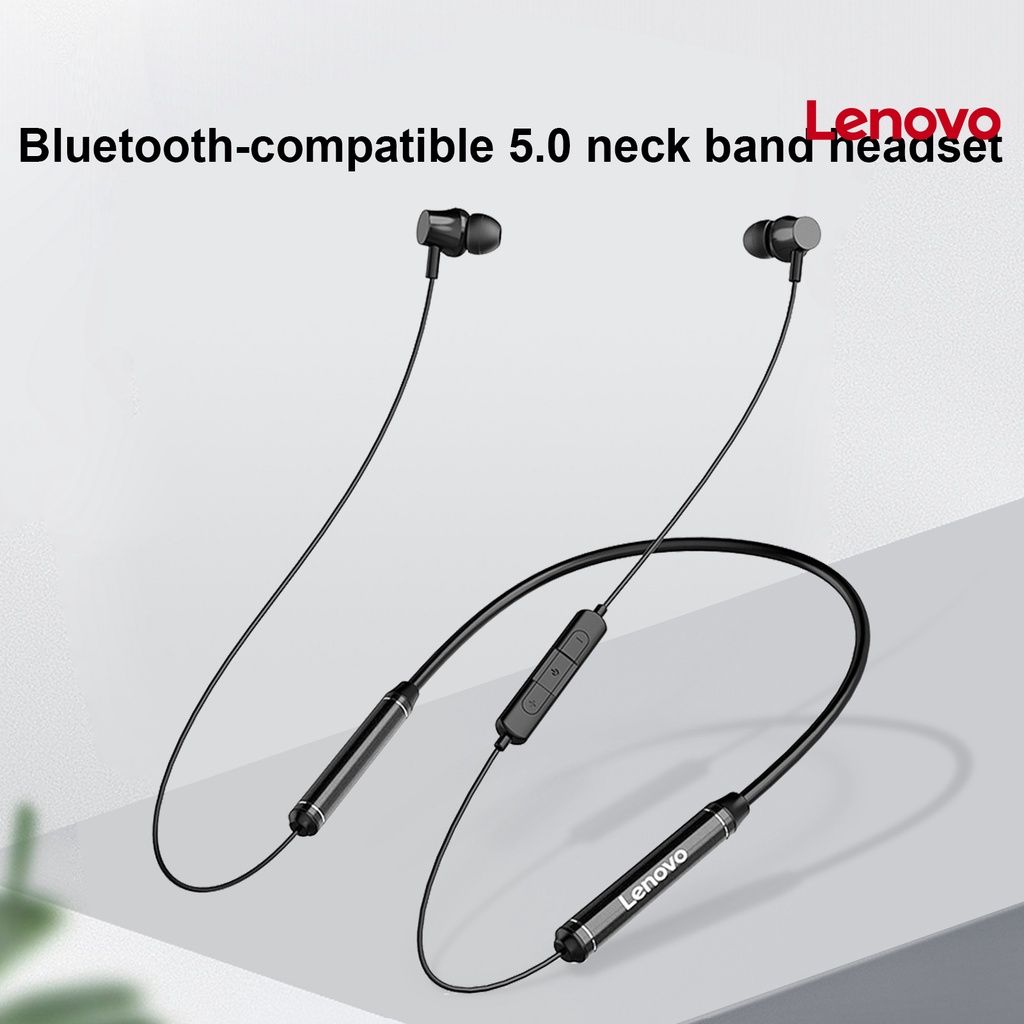 ~ Tai nghe LENOVO QE07 thể thao đeo cổ bluetooth 5.0 âm nổi từ tính cuộc gọi HD giảm tiếng ồn thích hợp cho Android Apple