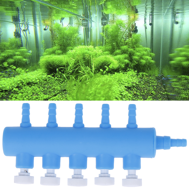 UNIKI 1 cái Van điều khiển ống nước bằng nhựa bơm khí 5 lỗ cho bể cá bể cá