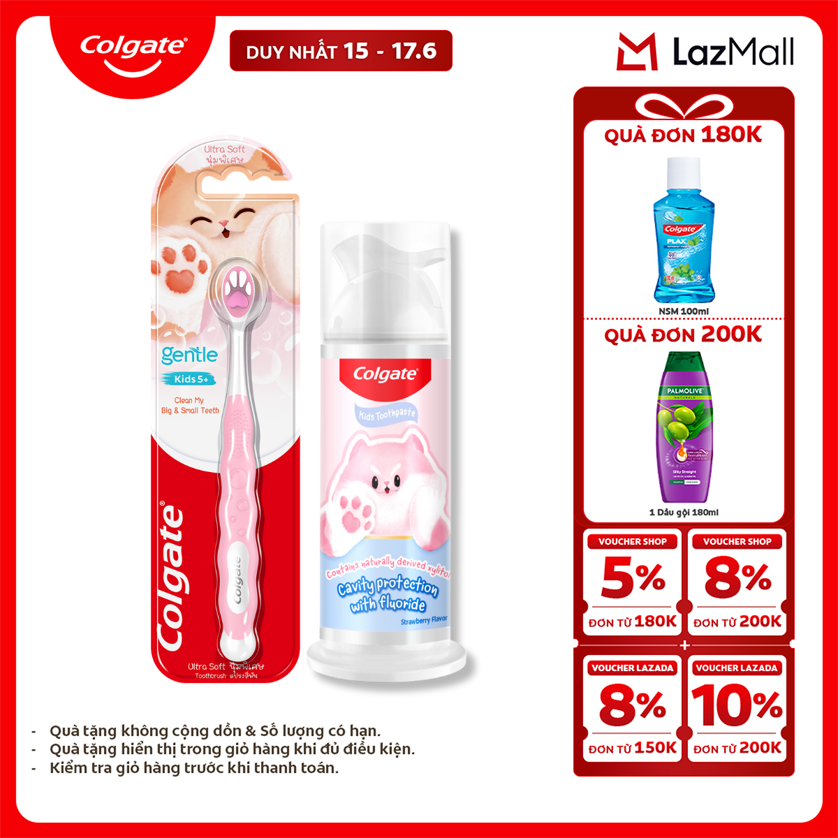 Bộ kem đánh răng và bàn chải Colgate Fluffy dễ thương cho bé (mẫu ngẫu nhiên)