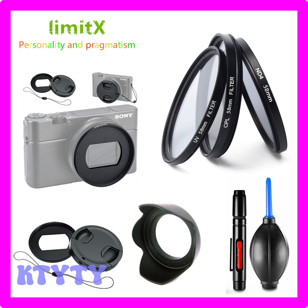 Ktyty Bộ lọc CPL UV ND & ống kính Bộ chuyển đổi & ống kính mũ trùm đầu làm sạch bút cho Sony ZV-1 II