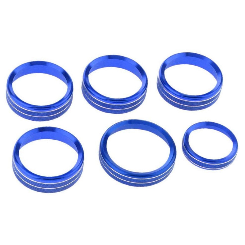 6Pcs Air Conditioner Switch Knob Ring Button Cover Trim for Ford F150 Accessories XLT 2016 2017 2018 2019 2020(Blue)