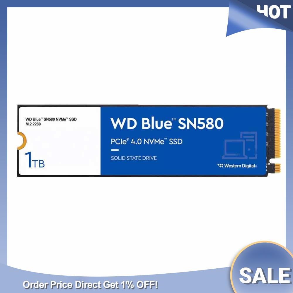 1TB WD-Blue SN580 PCIe 4.0 x4 (NVMe) Festplatte, Internal Solid State Drive 1TB SSD M.2 via PCIe