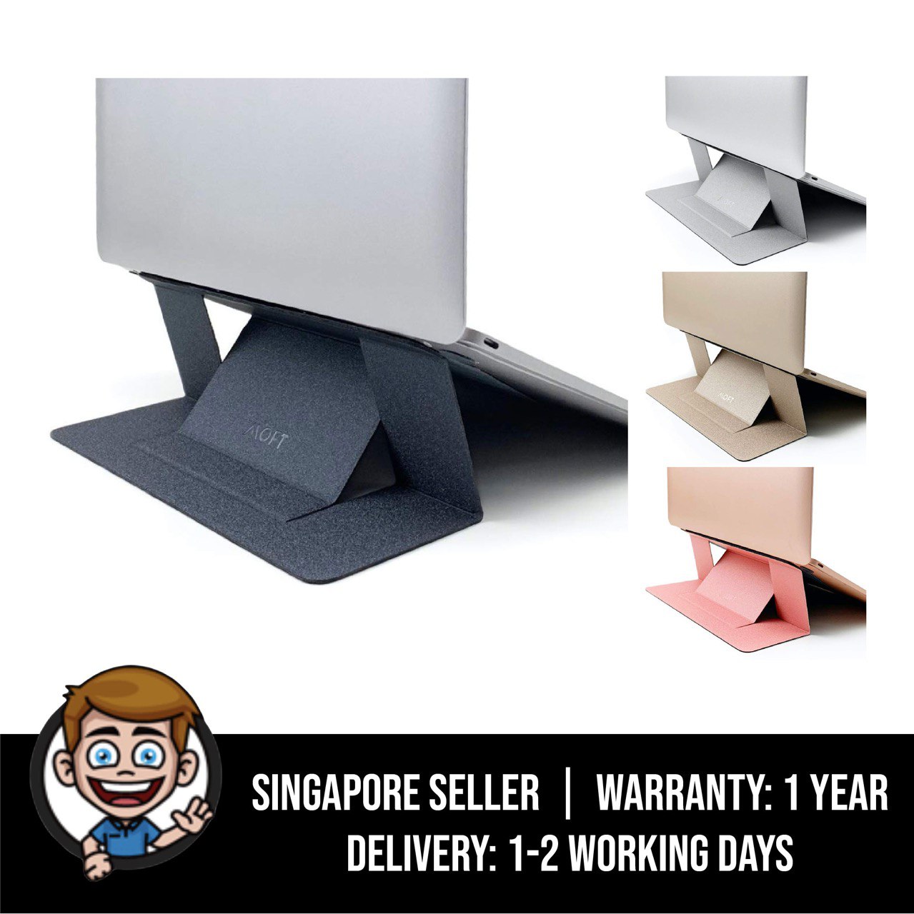 Adjustable Invisible Portable Folding Laptop Stand for MacBook Pro//Air Notebook