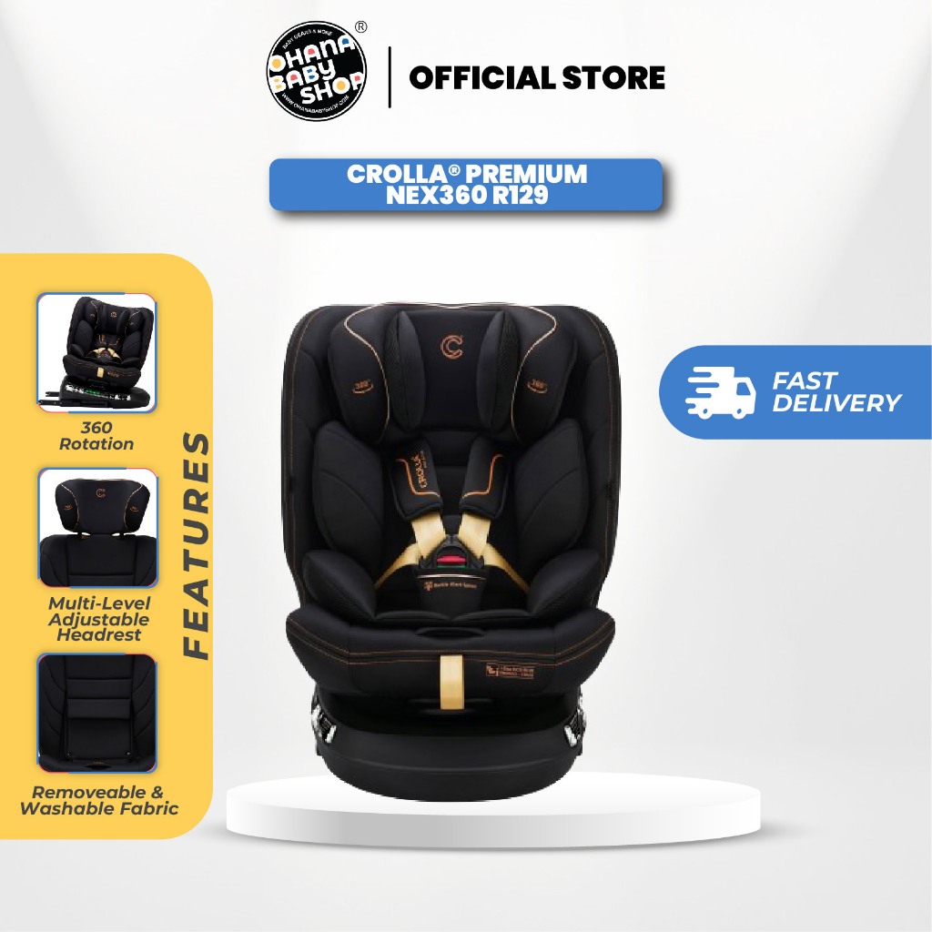 Crolla Premium Nex360 R129 Stroller Baby Stroller Stroller Baby Murah (Gold)